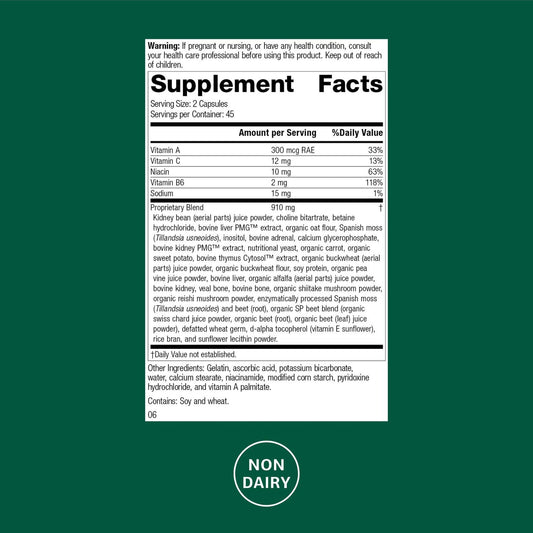 Albaplex bottle label by Standard Process showing vitamins A, B6, C for nutrition