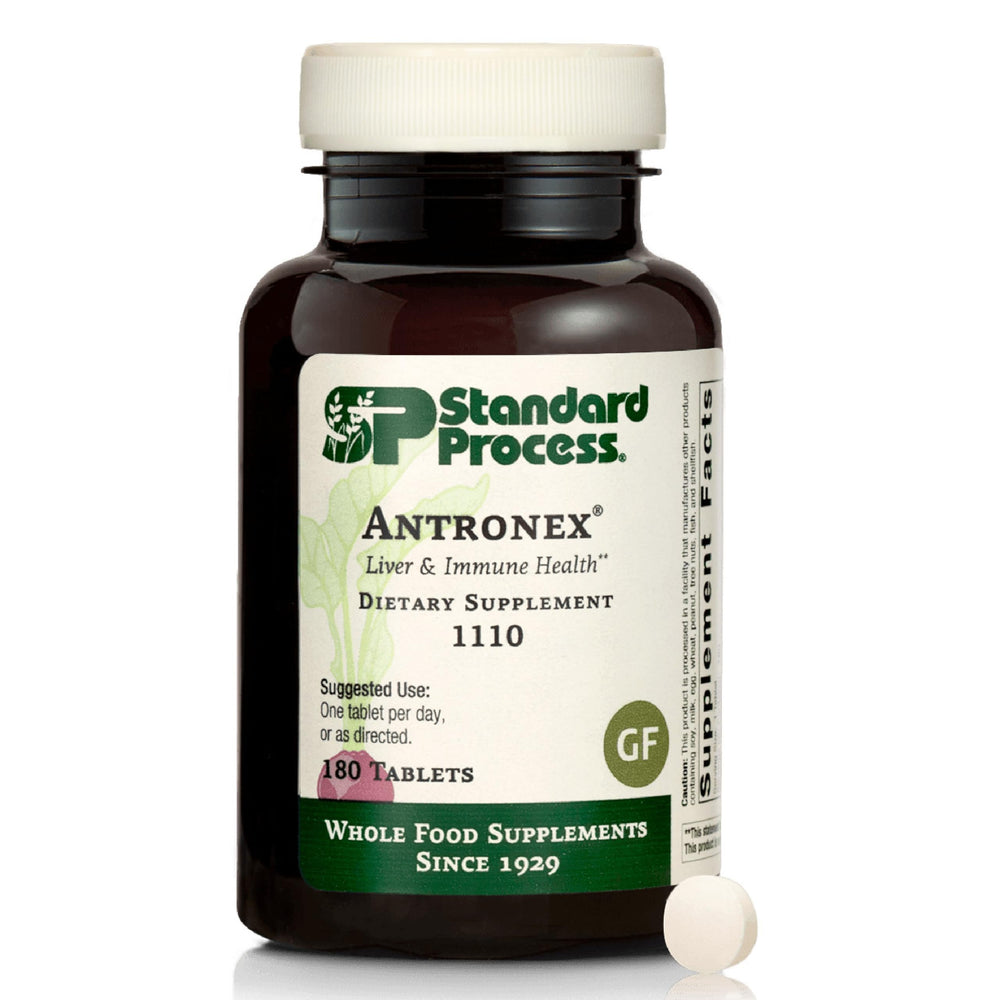 Standard Process Antronex bottle cap shown for daily liver health use