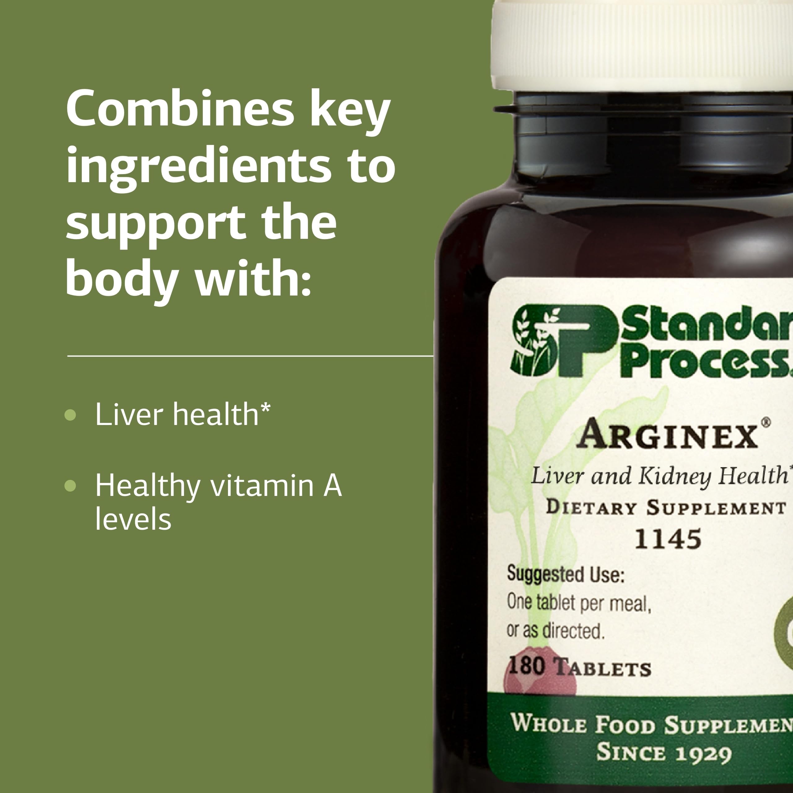 Standard Process Arginex organic buckwheat and pea vine ingredients.