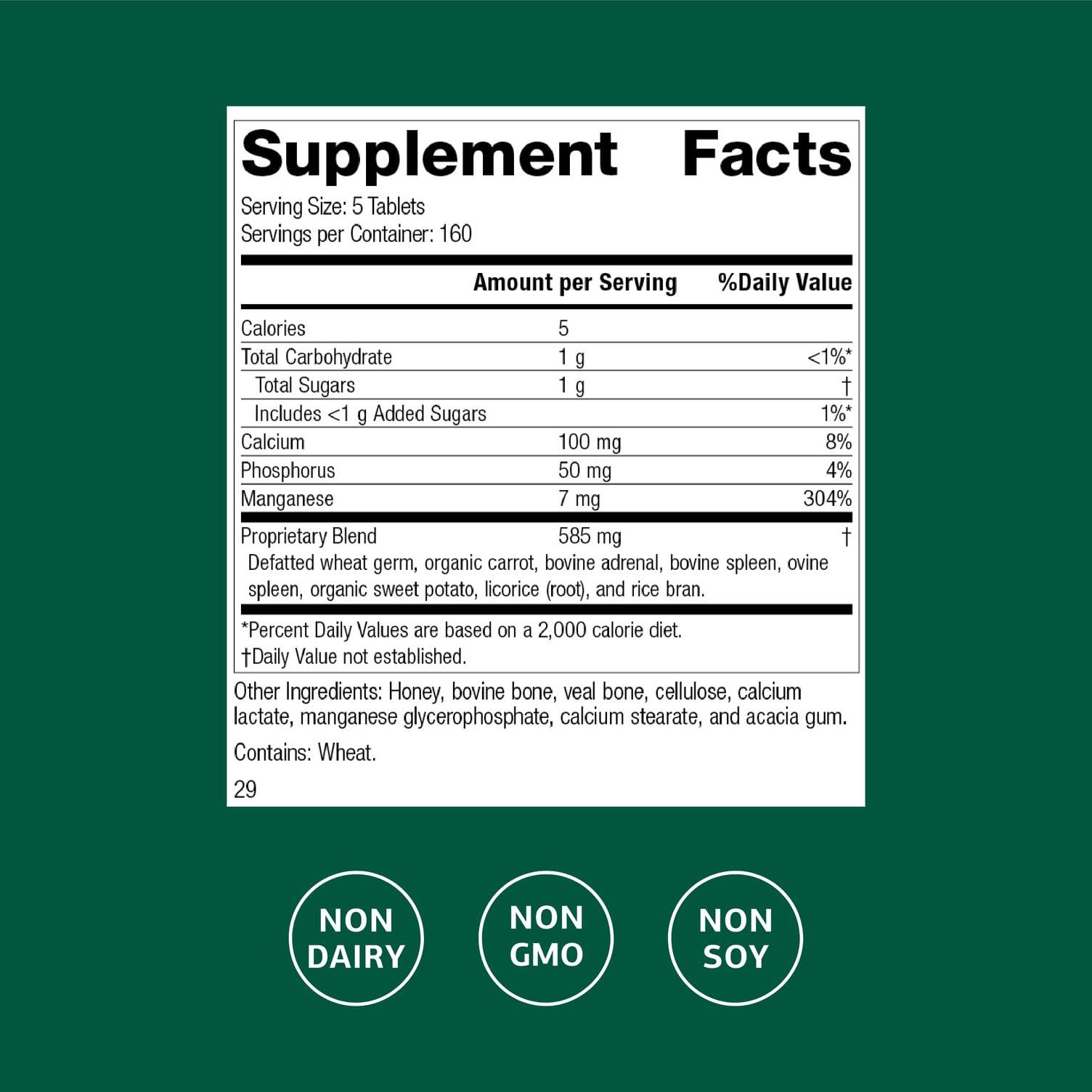 Standard Process Bio-Dent bottle label highlights whole-food nutrients