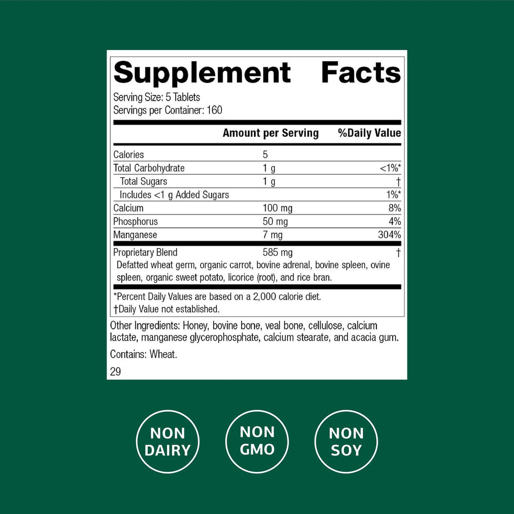 Standard Process Bio-Dent bottle label highlights whole-food nutrients