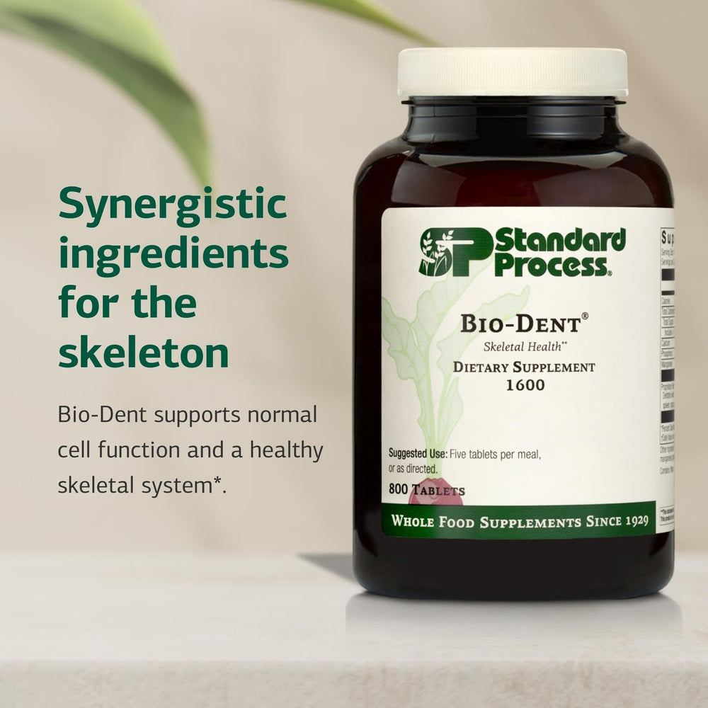 Standard Process Bio-Dent tablets close-up showing dosage size