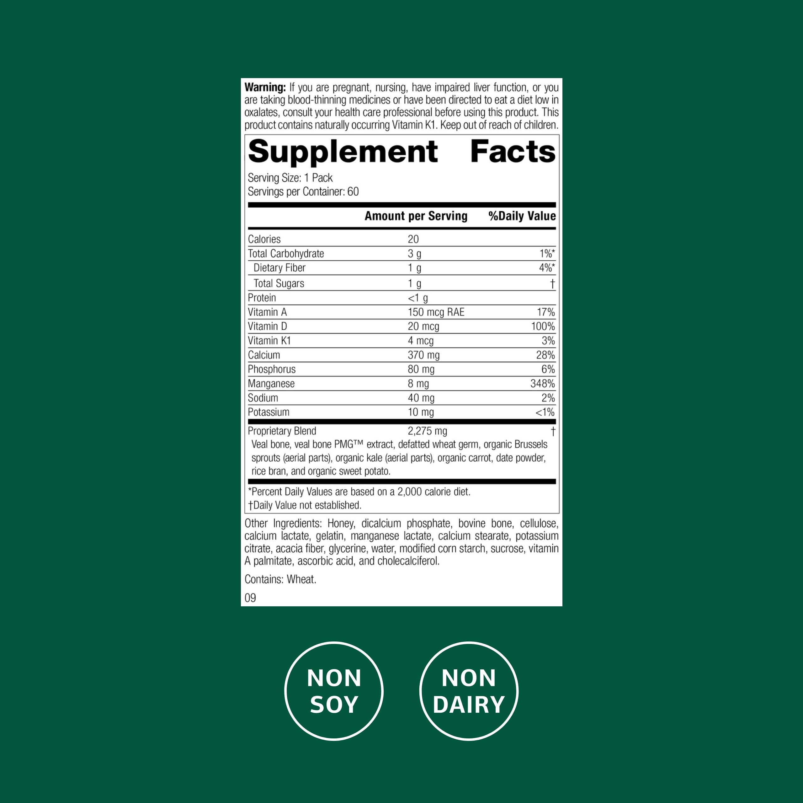 Standard Process Bone Health Pack individual packets designed for convenient daily use.