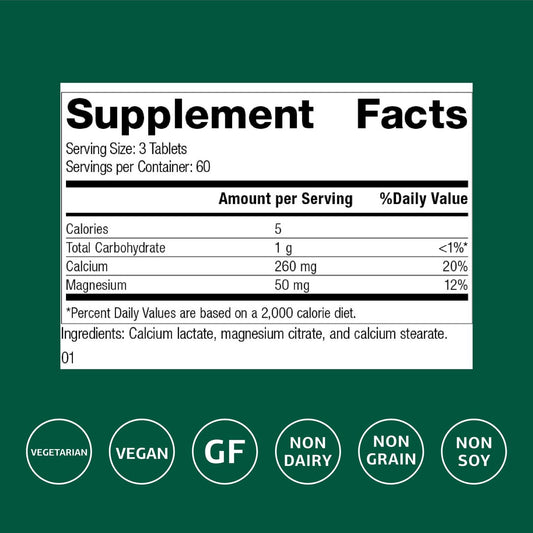 Standard Process calcium lactate bottle packaging for vegan and gluten-free users.