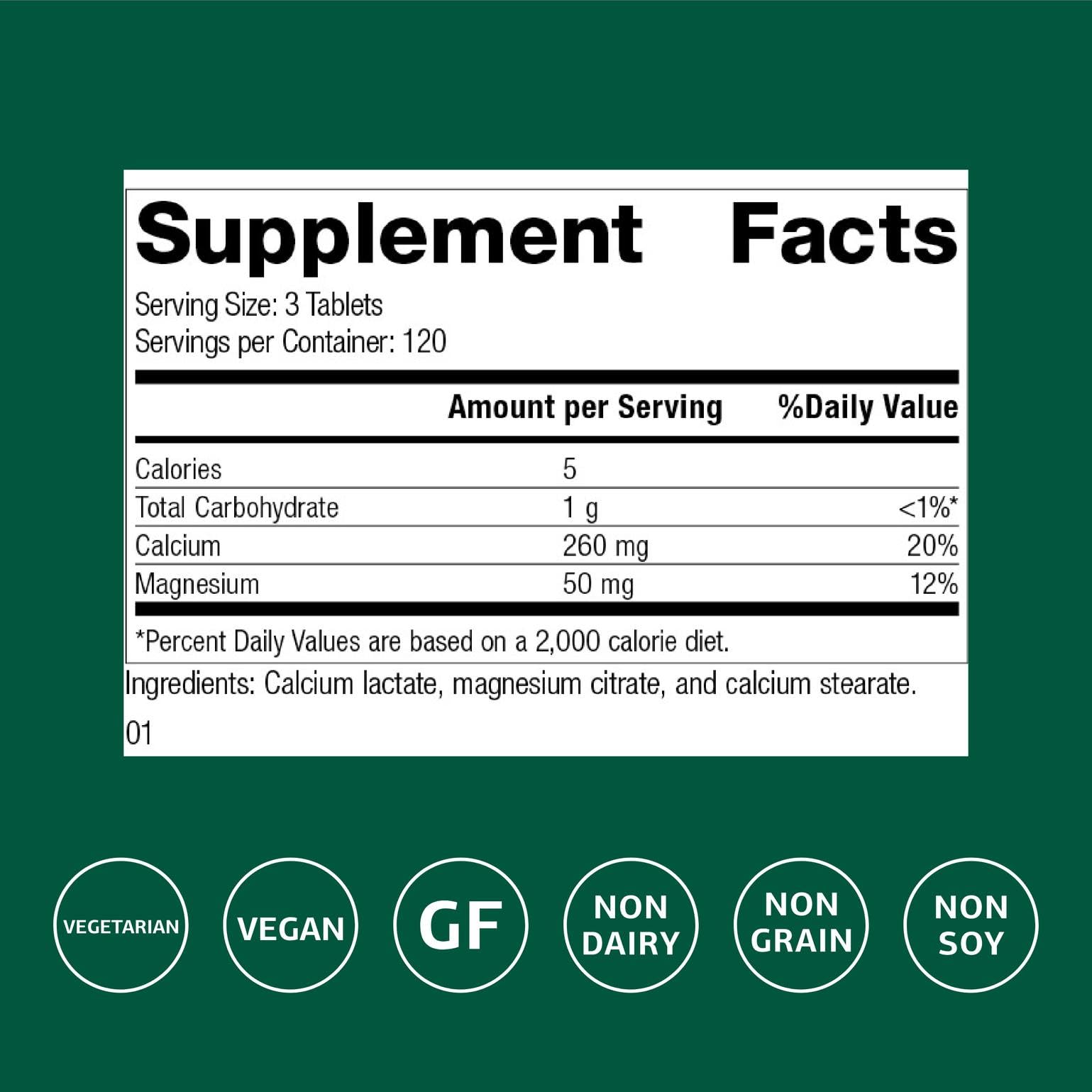 Standard Process Calcium Lactate tablets emphasize immune support in vegan formula