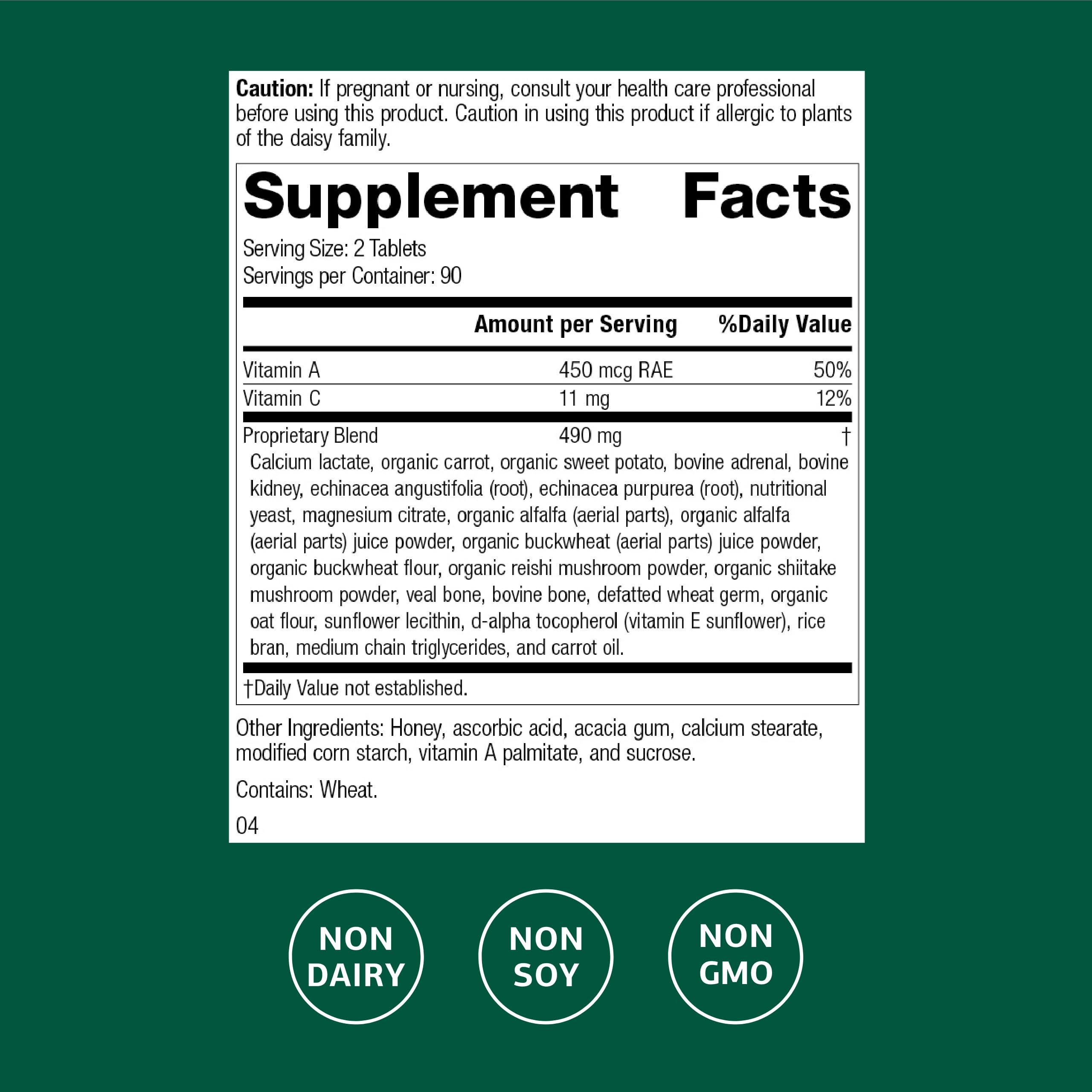 Cataplex A-C tablets close-up highlighting vitamin A and C benefits.