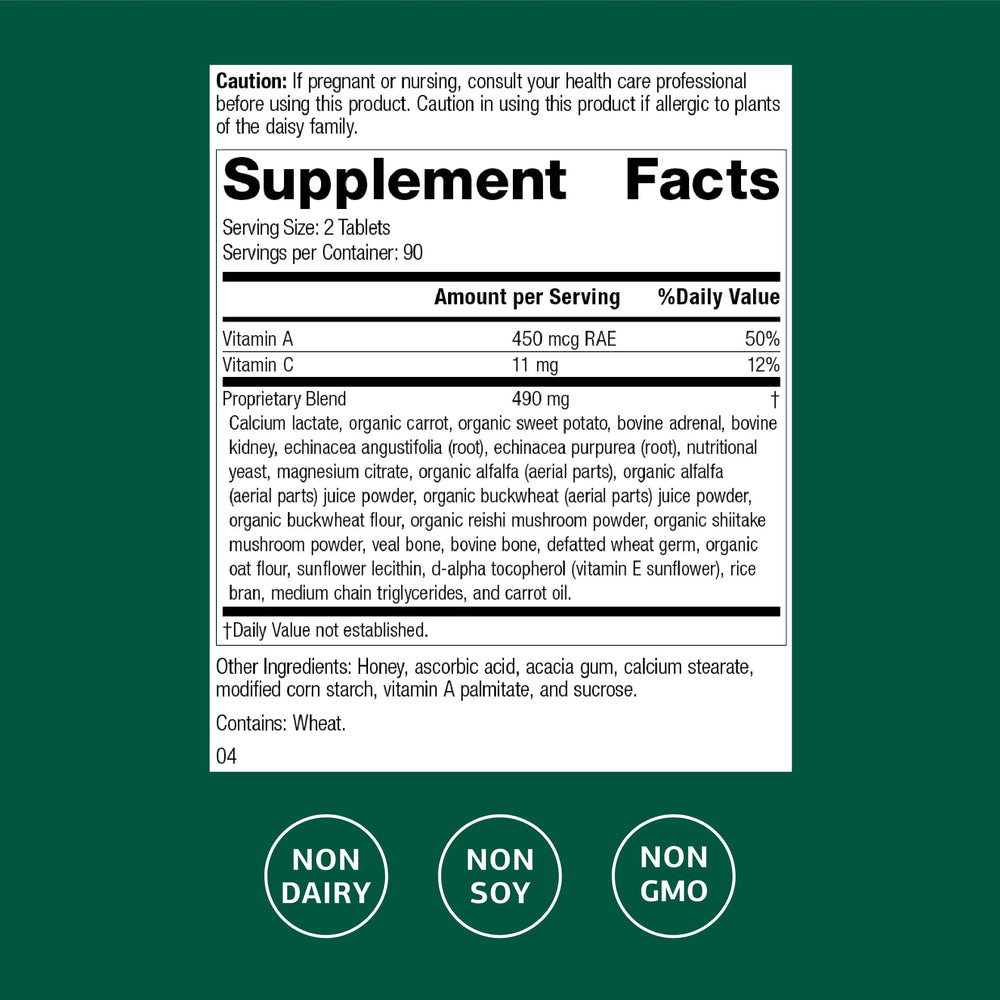 Cataplex A-C tablets close-up highlighting vitamin A and C benefits.