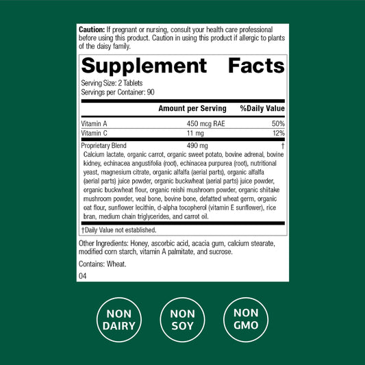 Cataplex A-C tablets close-up highlighting vitamin A and C benefits.