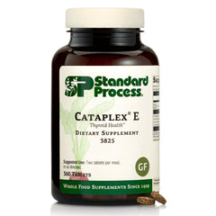 Standard Process Cataplex E bottle highlighting thyroid health support