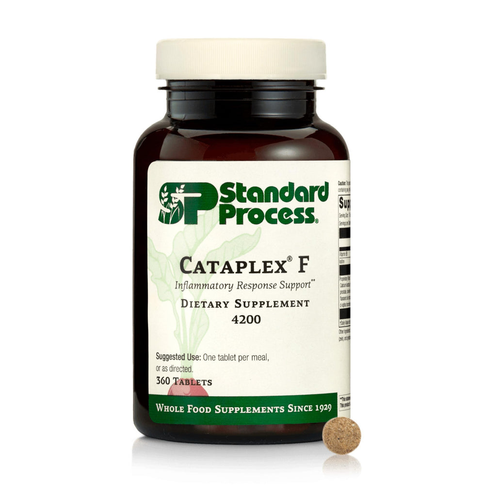 Standard Process Cataplex F bottle with tablets for energy metabolism support