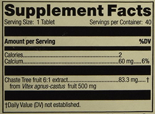 Standard Process Chaste Tree 40 Tabs dosage bottle photo communicates easy daily use.