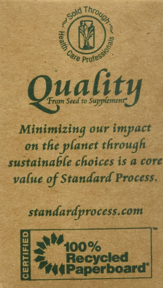 Standard Process Chaste Tree 40 Tabs label highlighting herbal ingredients for menstrual comfort.