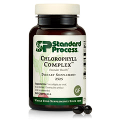Standard Process Chlorophyll Complex bottle front view for detox-friendly daily wellness.