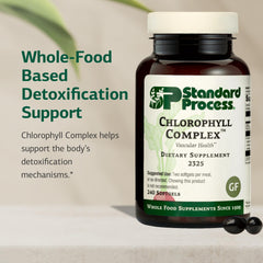Standard Process Chlorophyll Complex softgels show the convenient capsules for daily use.
