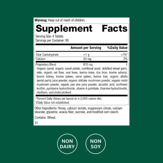 Standard Process Cyrofood tablets arranged for easy meal supplementation.