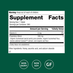 Standard Process Cyruta Plus label close-up with gluten-free and non-dairy notes