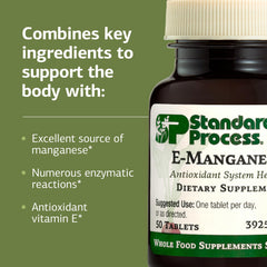 Standard Process E-Manganese gluten-free non-dairy non-soy label closeup