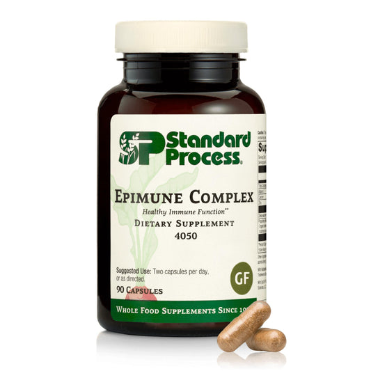 Standard Process Epimune Complex bottle front for vegan immune support