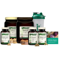 Standard Process Gastro-Fiber capsules close-up illustrates vegan, non-soy fiber supplement.