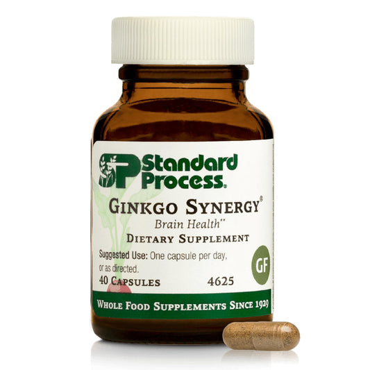 Standard Process Ginkgo Synergy bottle front view suggesting brain support potential
