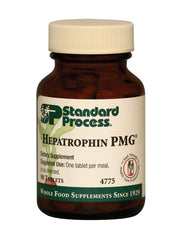 Standard Process Hepatrophin PMG 90 tablets bottle supports liver health and cellular balance.