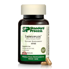 Standard Process Immuplex bottle front with capsules for daily immune support
