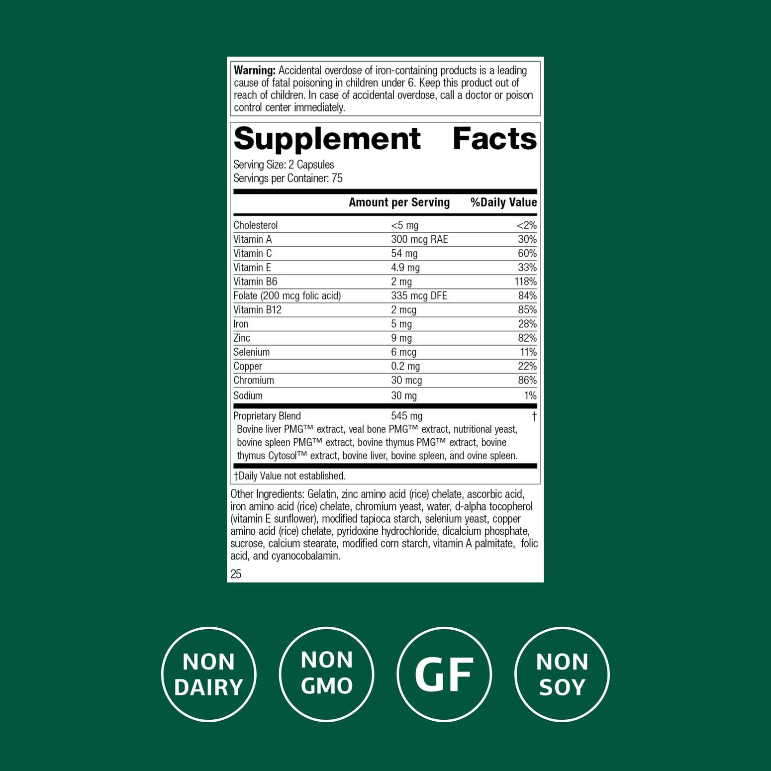 Immuplex capsules close-up highlighting mineral and vitamin blend