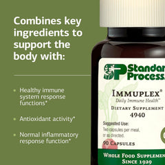 Immuplex label detail emphasizes gluten-free, non-dairy, and non-soy features