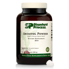Standard Process Inositol Powder bottle on a kitchen counter for daily wellness.