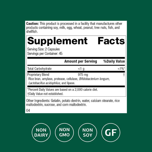 Standard Process Lact-ENZ bottle back view highlighting ingredients.