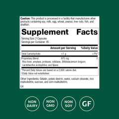 Standard Process Lact-ENZ bottle back view highlighting ingredients.