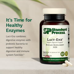 Standard Process Lact-ENZ tablets for digestive support during meals.