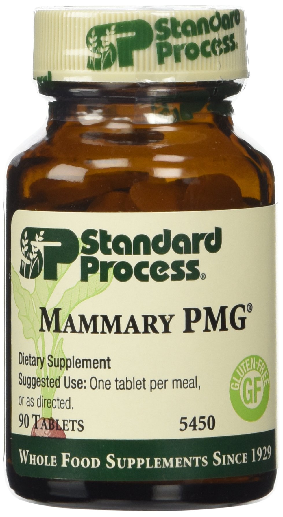 Standard Process Mammary PMG bottle showing 90 tablets for gland support.