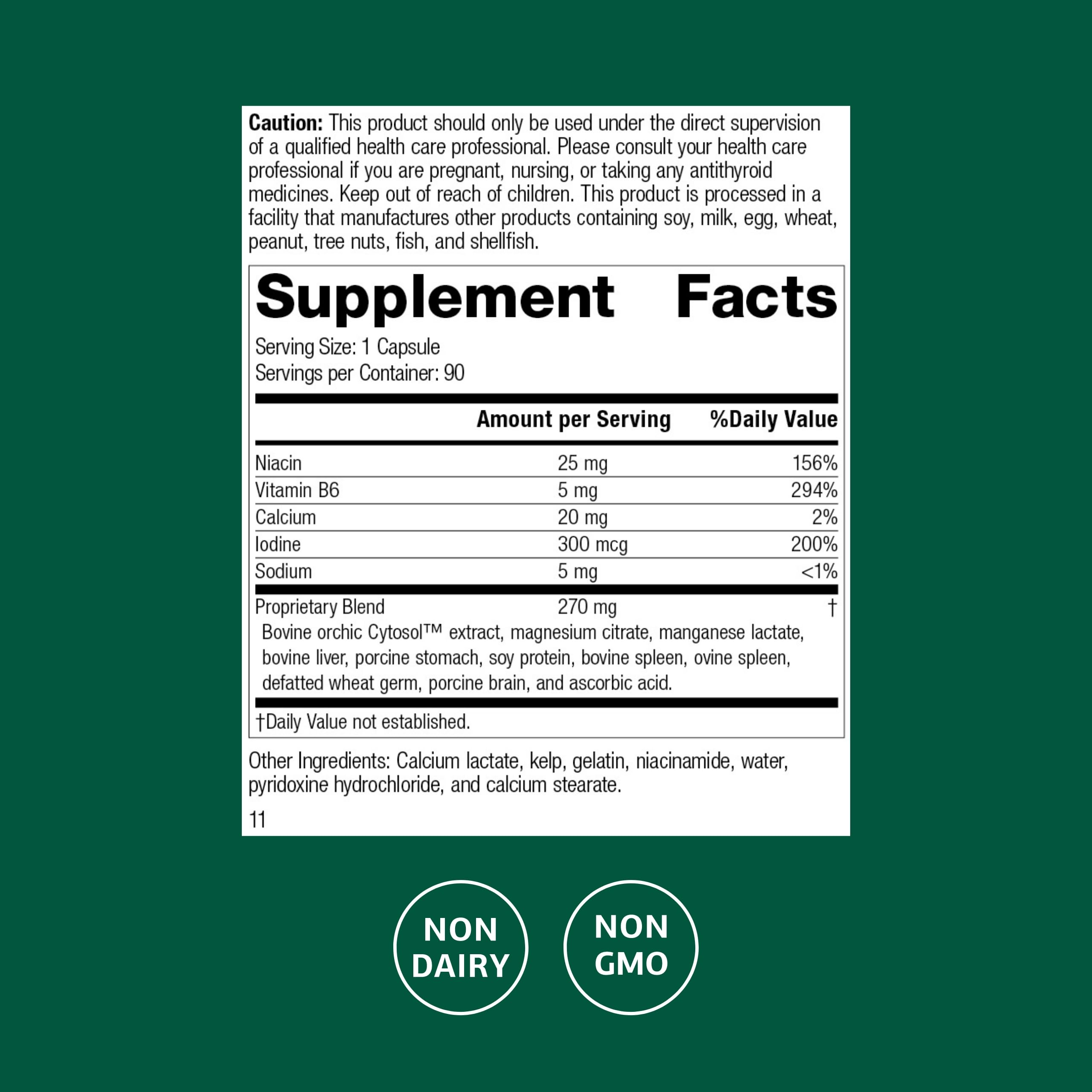 Standard Process Min-Chex bottle back label shows ingredients and directions.