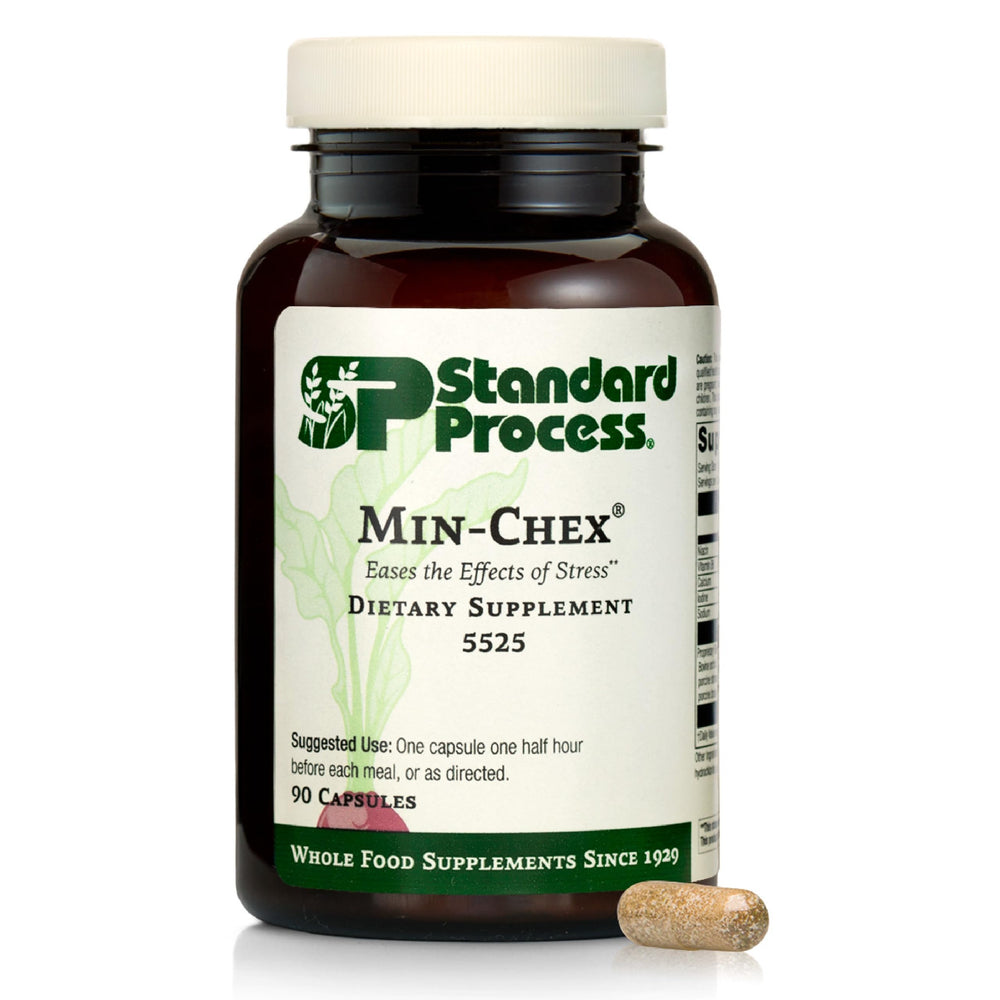 Standard Process Min-Chex bottle front view highlighting nervous system support.