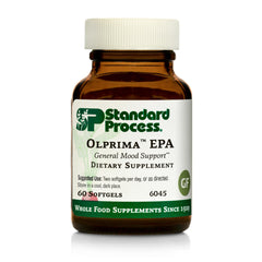 Standard Process Olprima EPA softgels bottle showing easy daily omega-3 intake