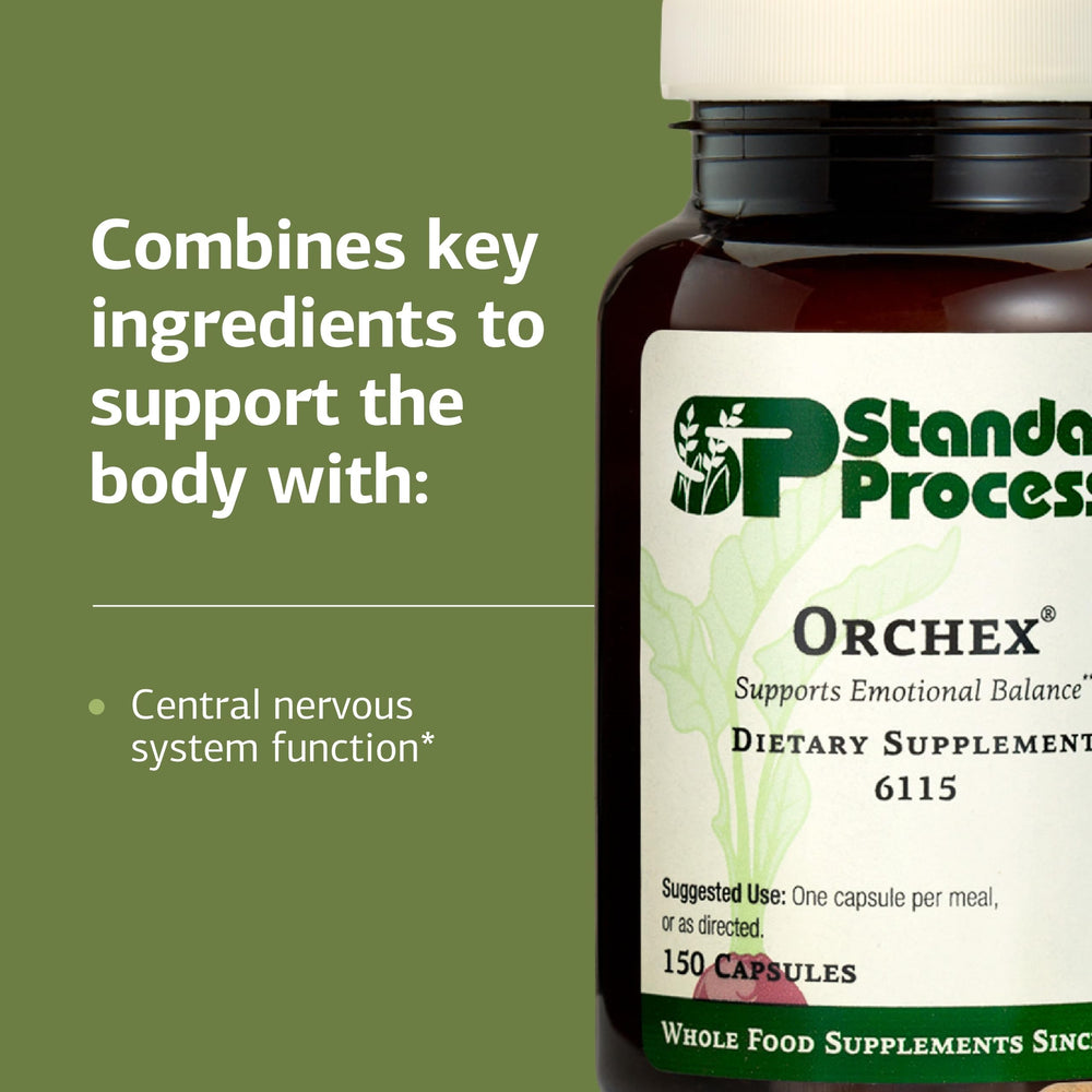 Standard Process Orchex bottle pour illustrating easy daily use