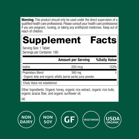 Standard Process Organically Bound Minerals iodine source label, hinting at whole food iodine benefits for energy.