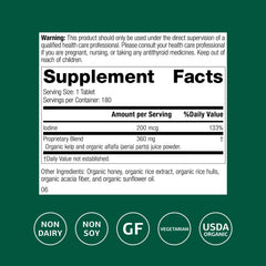 Standard Process Organically Bound Minerals iodine source label, hinting at whole food iodine benefits for energy.