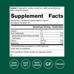 Standard Process Prebiotic Inulin label close-up for immune-support and digestive balance potential.