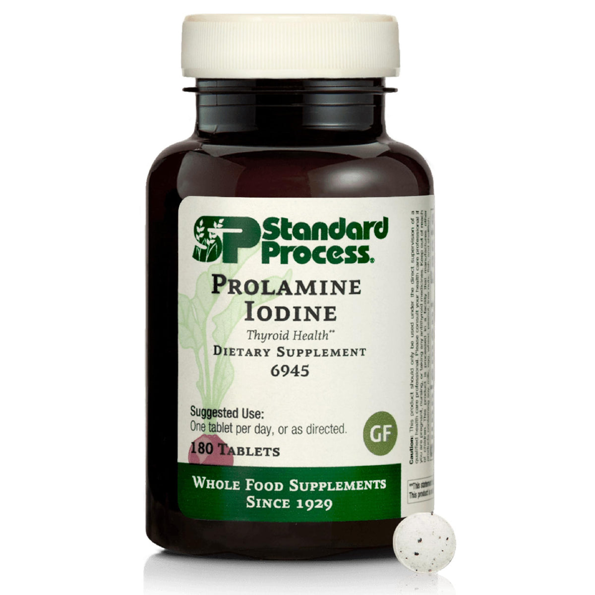 Standard Process Prolamine Iodine tablets bottle, easy daily supplement for routine use