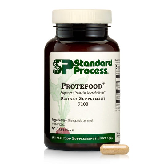 Protefood bottle front showing whole-food protein support for daily metabolism