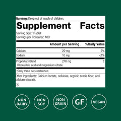 Standard Process RNA bottle label close-up highlights vegan and gluten-free features.