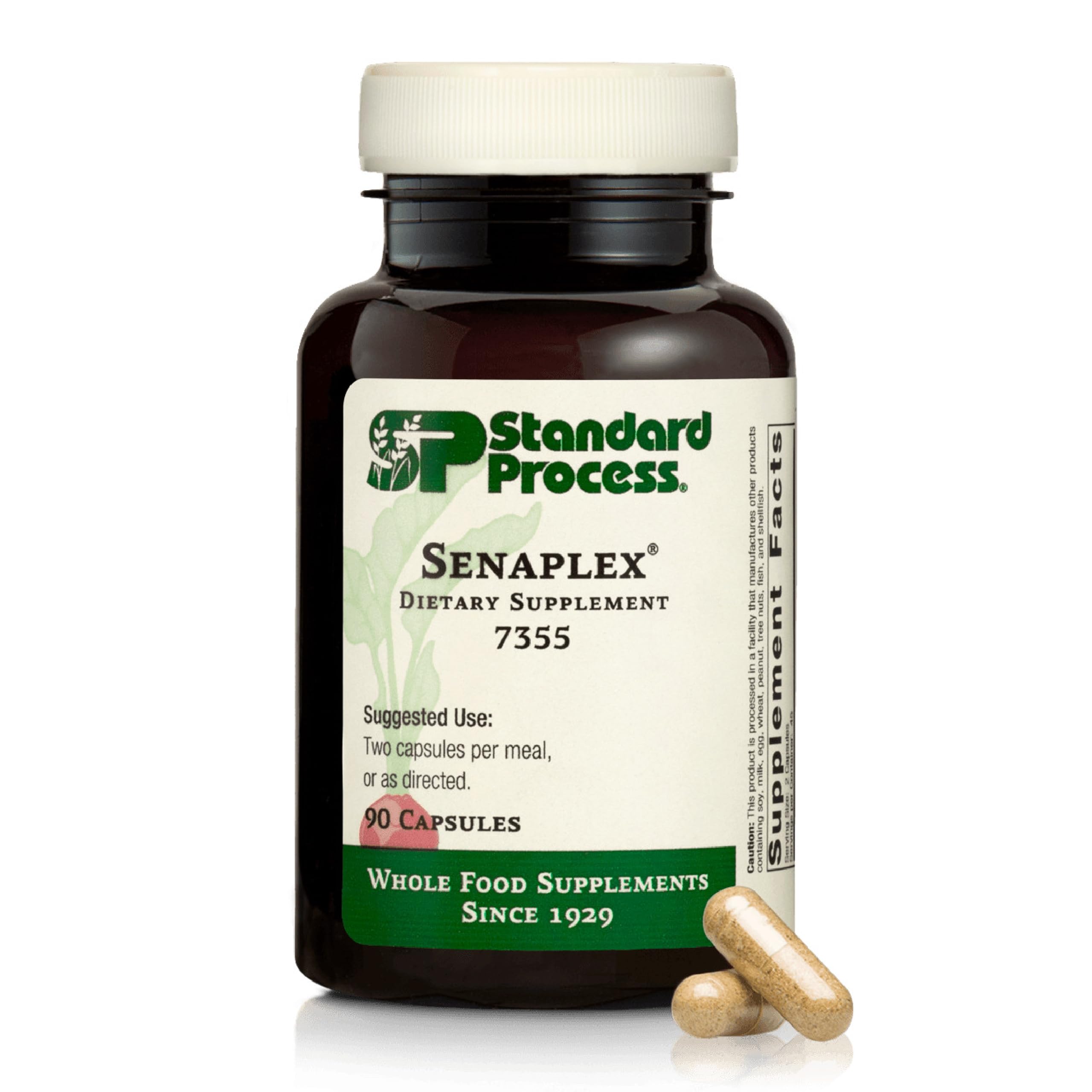 Standard Process Senaplex bottle label clearly showing nervous system support and brain health focus