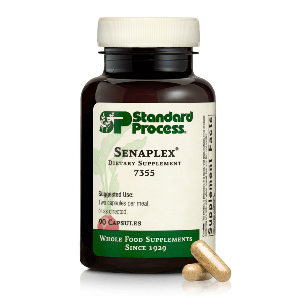 Standard Process Senaplex bottle label clearly showing nervous system support and brain health focus