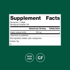 Standard Process Soybean Lecithin bottle closeup highlights gluten-free, whole-food nutrition
