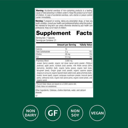 SP Cleanse bottle side view with capsules and label details for digestive support