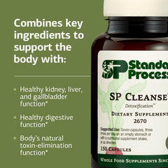 SP Cleanse capsules in bottle illustrate vegan, gluten-free formulation