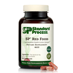 Standard Process SP Red Food bottle front showing vegan capsules for circulation support.