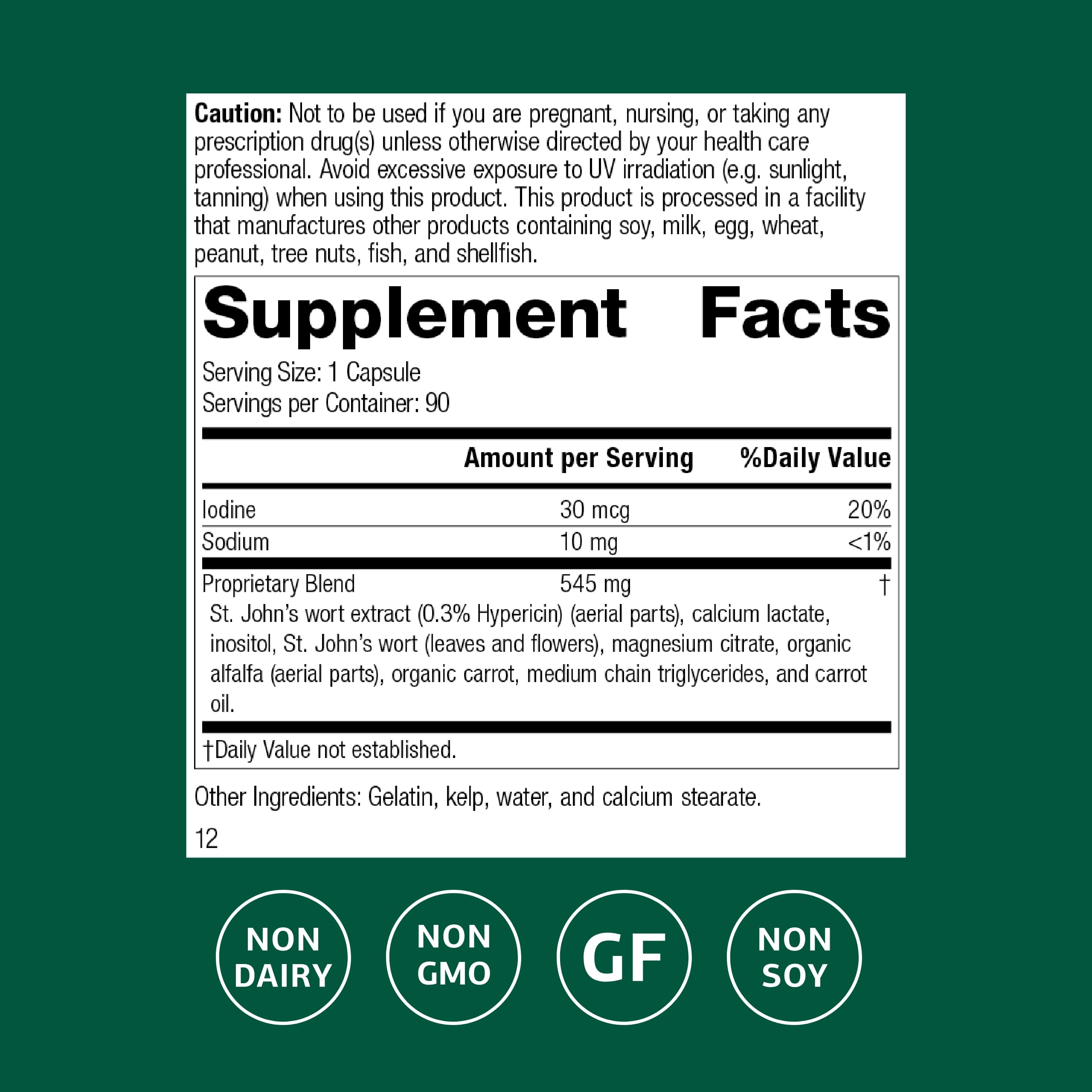 Capsules close-up showing St. John’s Wort-IMT for relaxation